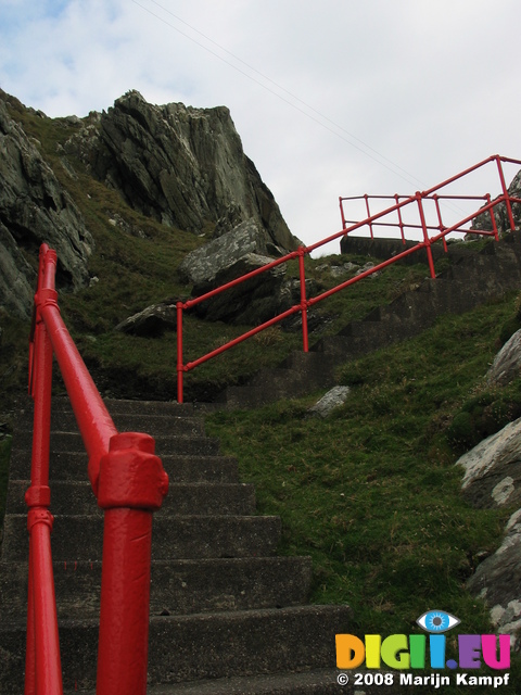 23918 Red and concrete stairs